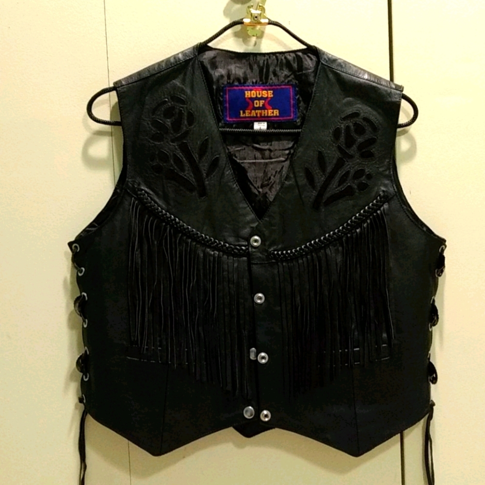 House of Leather Fringe Vest